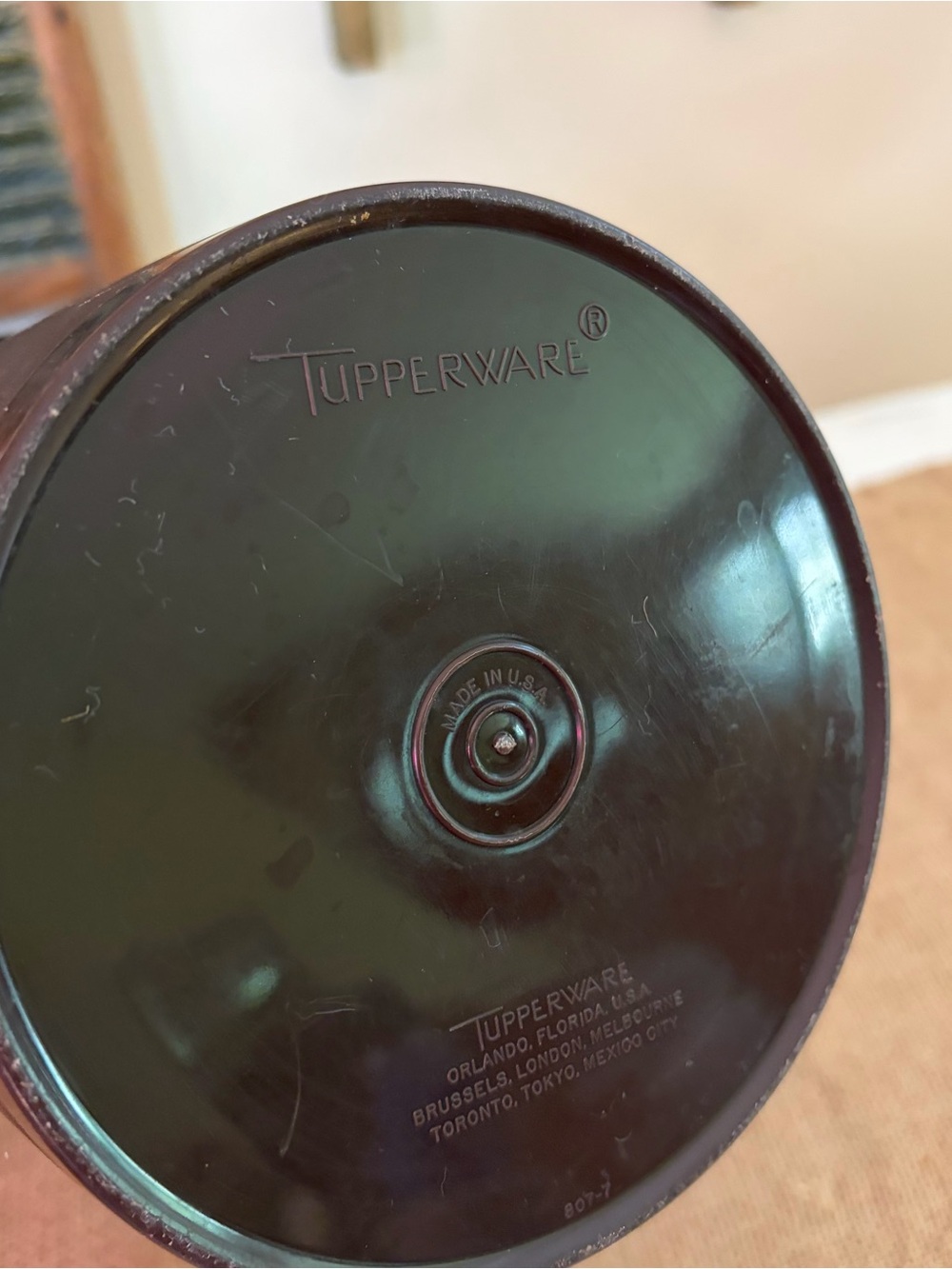 Vintage Tupperware Servalier Brown Mushroom Pattern Canister🍄❤️ - Picture 5 of 11